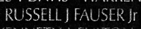Fauser Jr's name engraved in the Wall